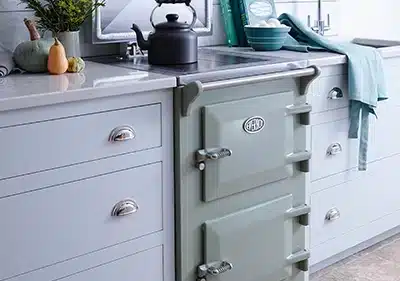 Everhot 60 sage green stylish compact oven