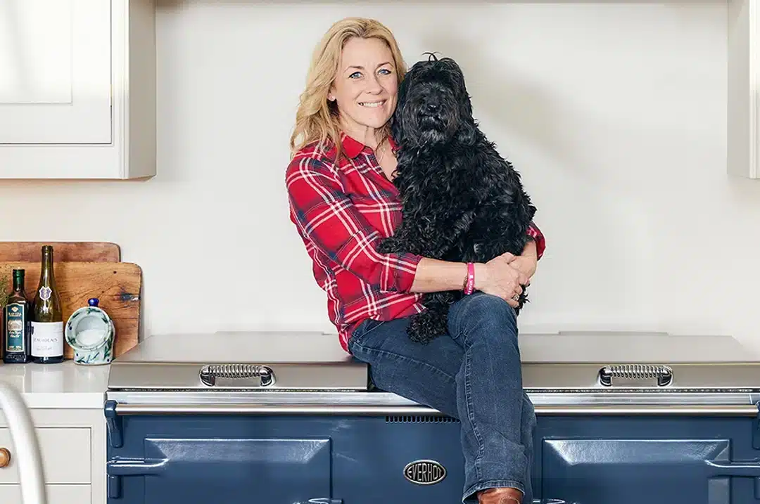 Sarah Beeny and her Blue Everhot 150 Oven