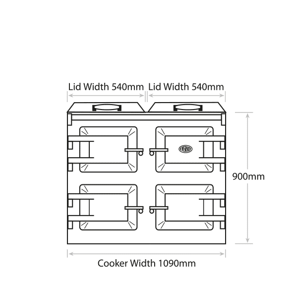 Everhot 110 Front On Dimensions Everhot 110 Front On Dimensions
