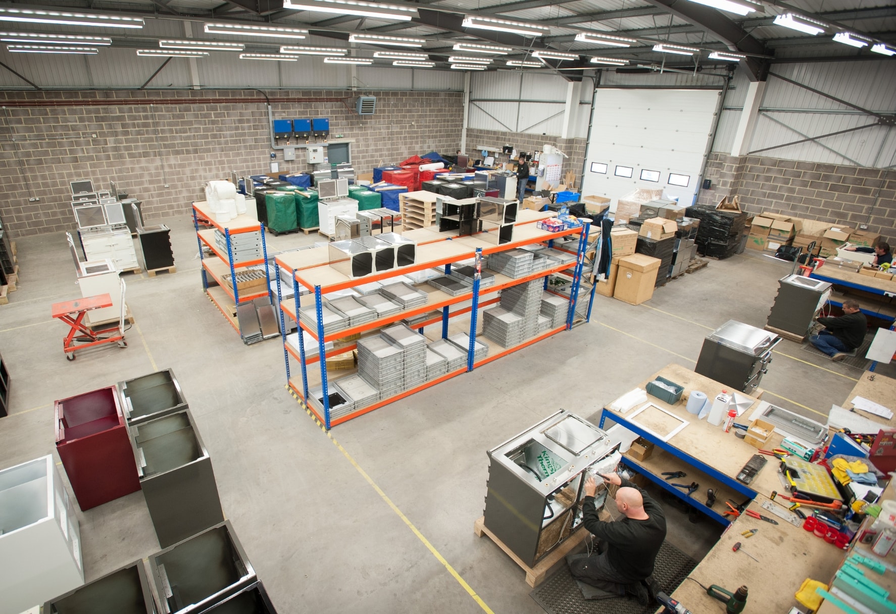 Photo looking down on the Everhot factory inside