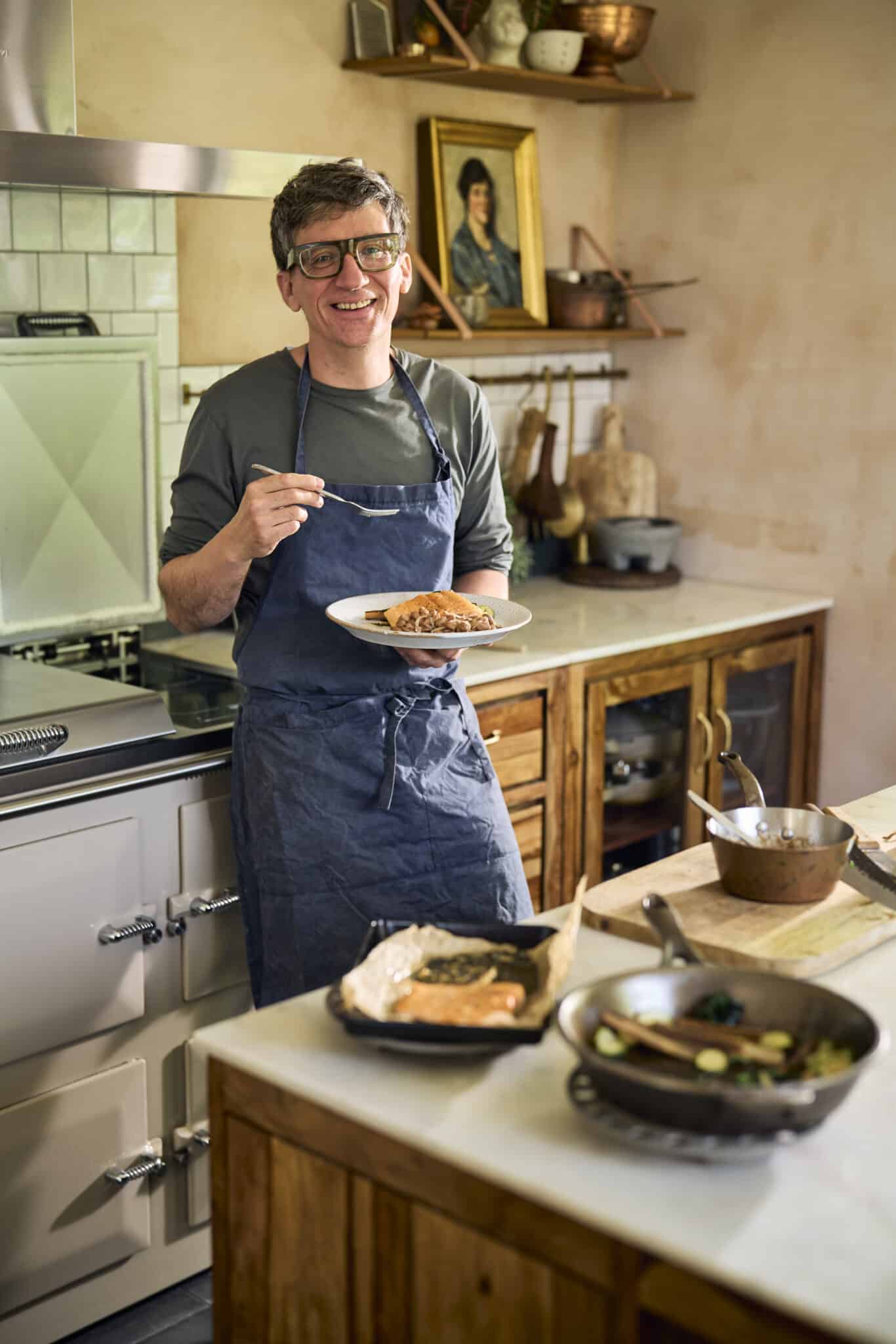 Top London chef, restaurateur, author, and Everhot owner, Ben Tish, at home with his Everhot
