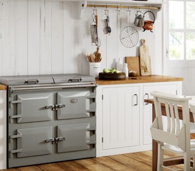 Goose Grey Everhot in seaside kitchen